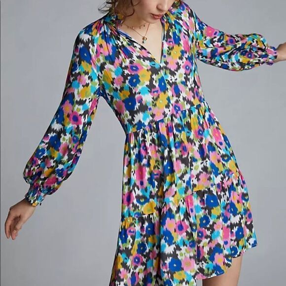 NWT Anthropologie Katy’s Ruffled mini dress size XS - Picture 2 of 13
